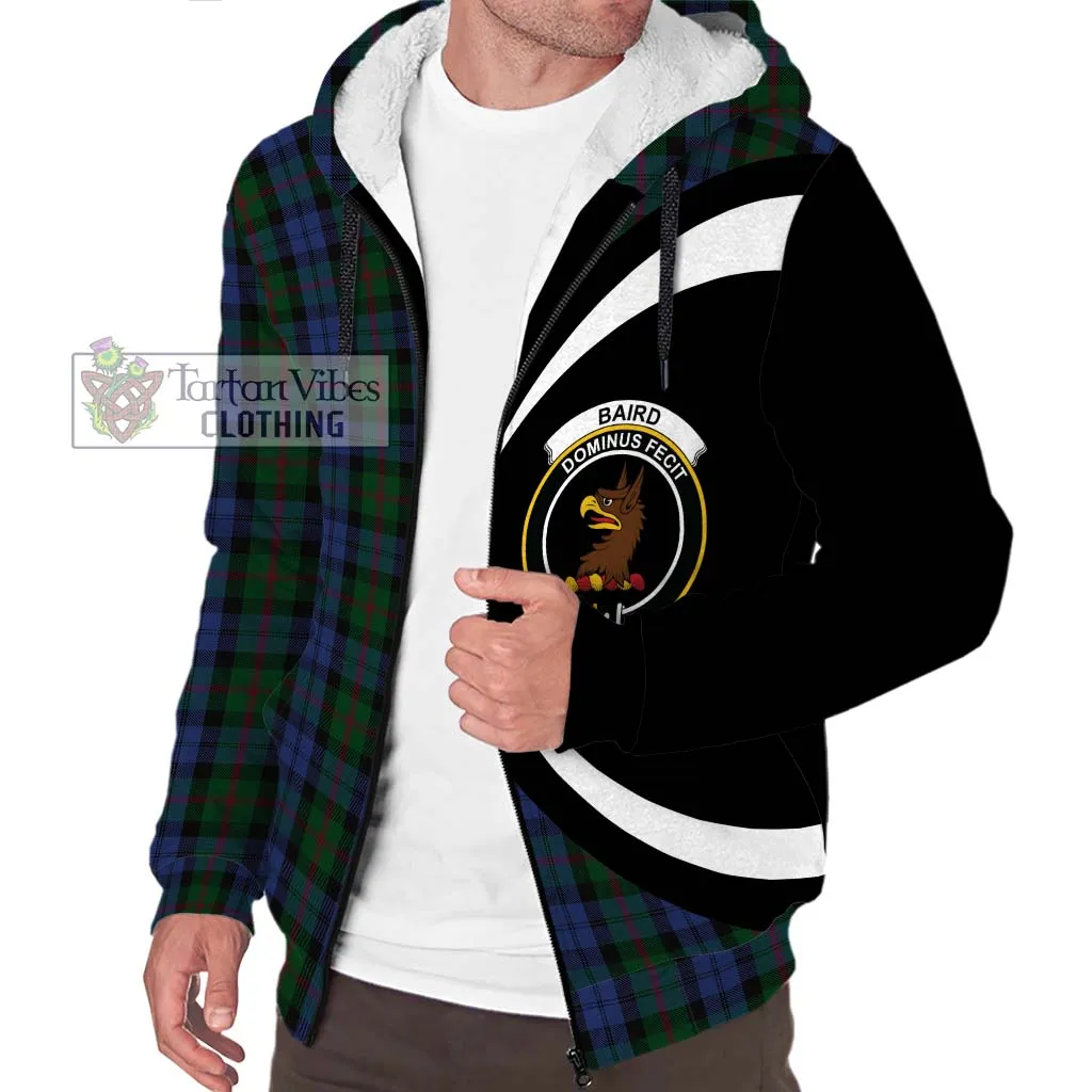 Baird Tartan Sherpa Hoodie with Family Crest Circle Style