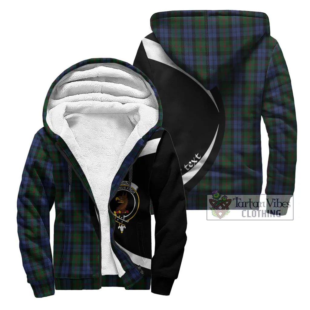 Baird Tartan Sherpa Hoodie with Family Crest Circle Style