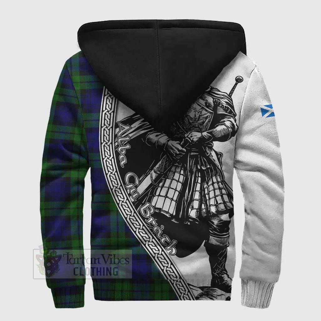 Bannatyne Tartan Clan Crest Sherpa Hoodie with Highlander Warrior Celtic Style