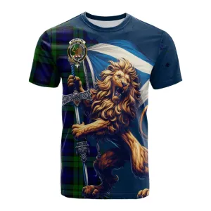 Bannatyne Tartan Family Crest Cotton T-shirt with Scottish Majestic Lion