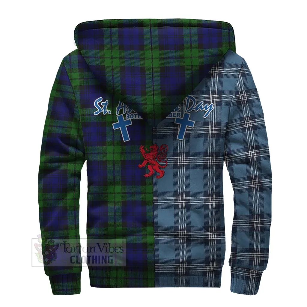 Bannatyne Tartan Sherpa Hoodie Happy St. Andrew's Day Half Tartan Style