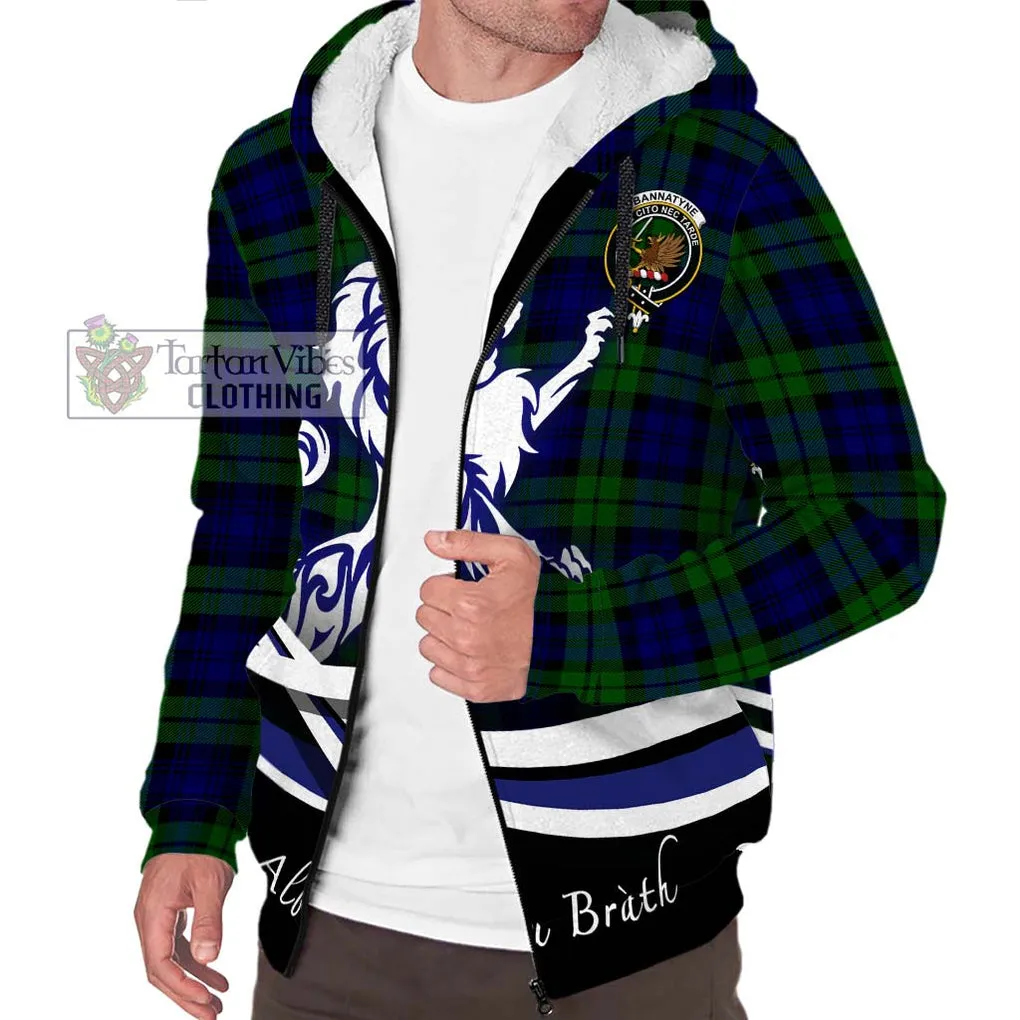 Bannatyne Tartan Sherpa Hoodie with Alba Gu Brath Regal Lion Emblem