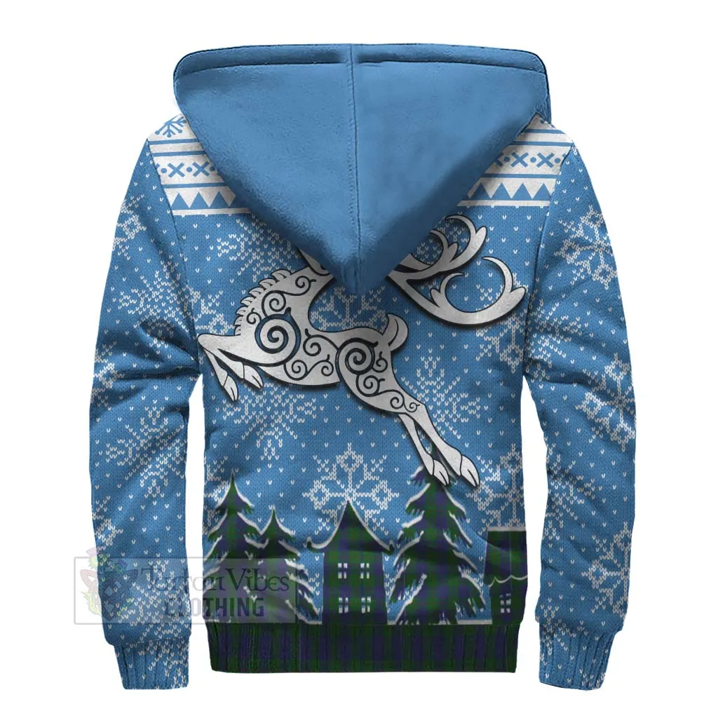 Barclay Clan Christmas Sherpa Hoodie Celtic Reindeer Style