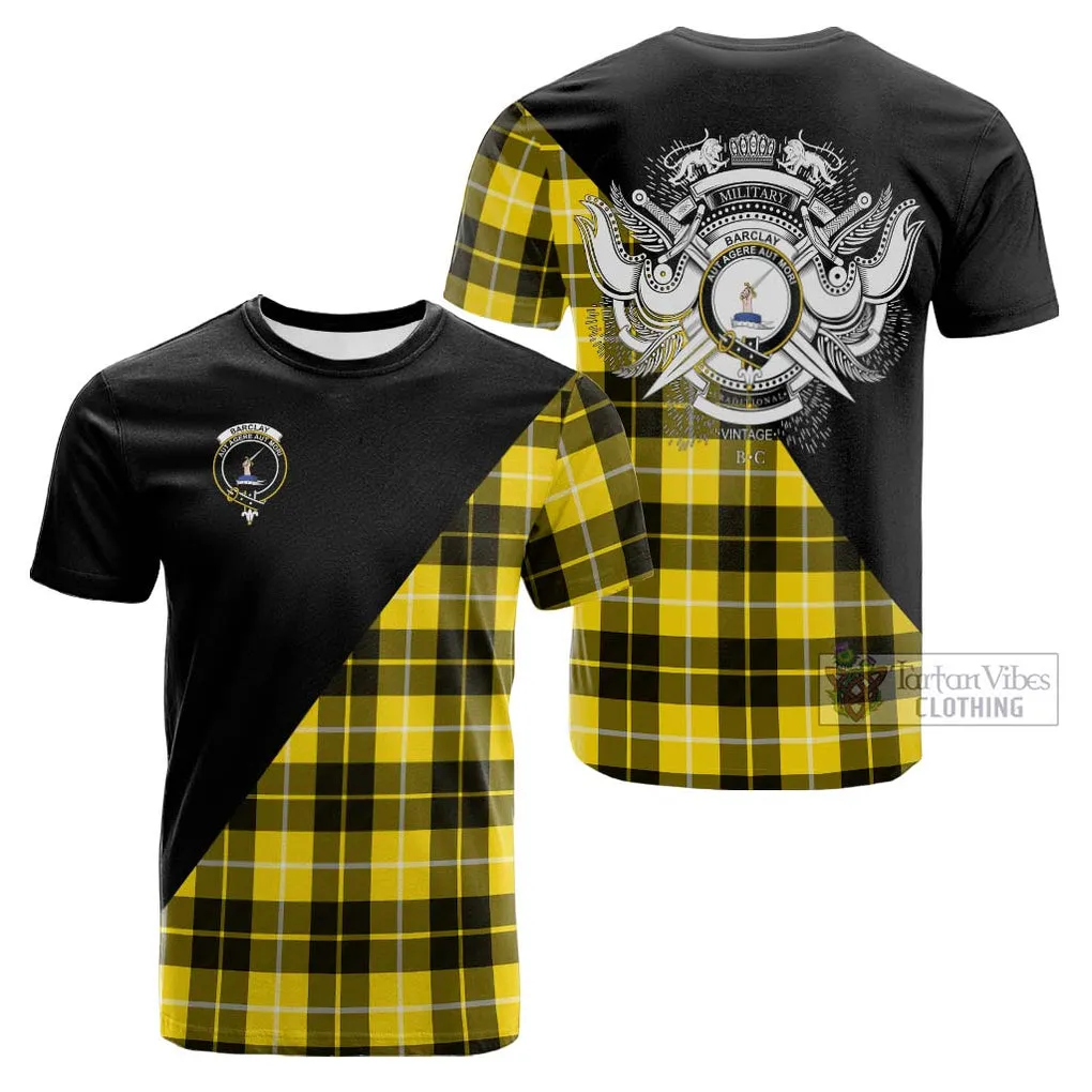 Barclay Dress Modern Tartan Cotton T-shirt with Family Crest and Military Logo Style