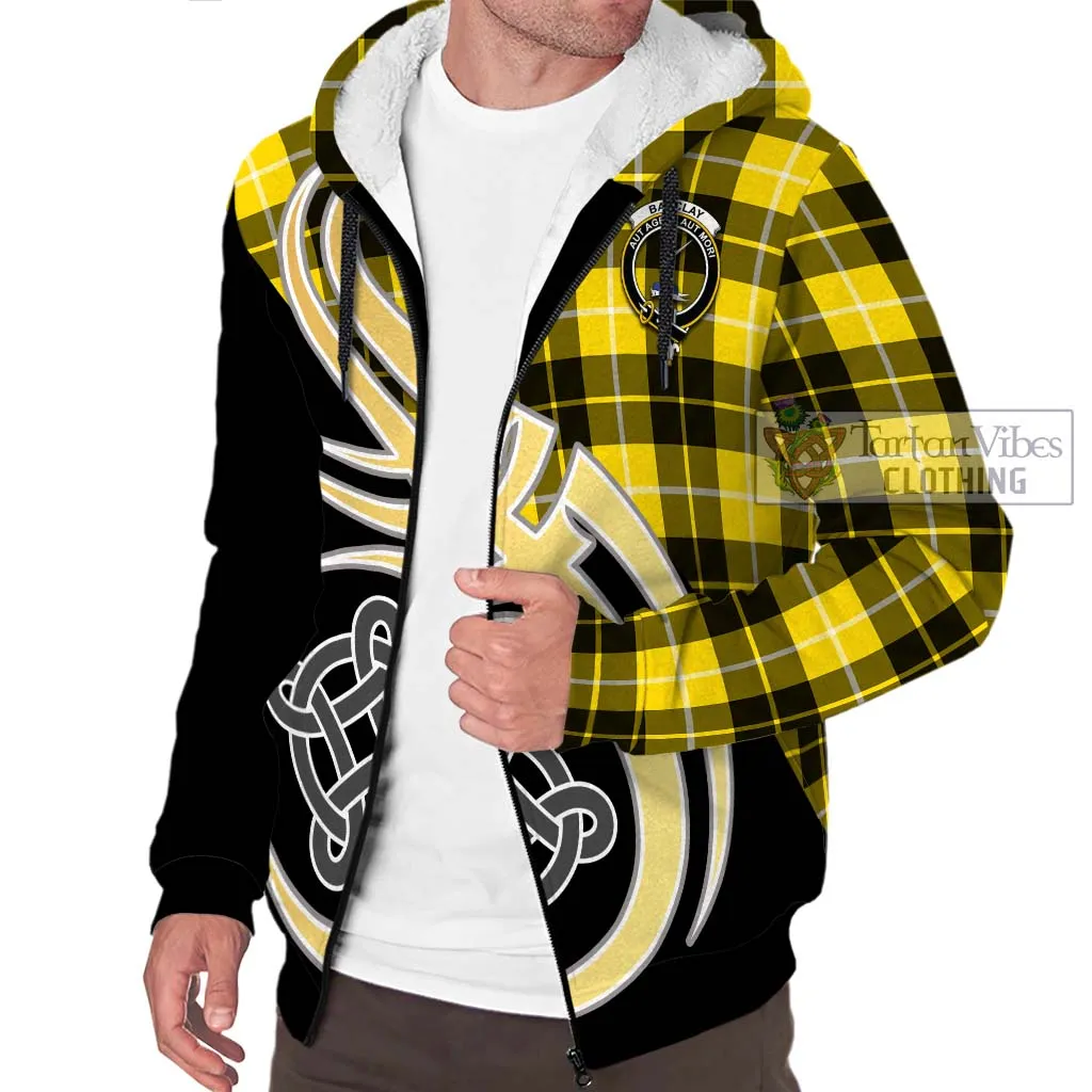 Barclay Dress Modern Tartan Sherpa Hoodie with Family Crest and Celtic Symbol Style