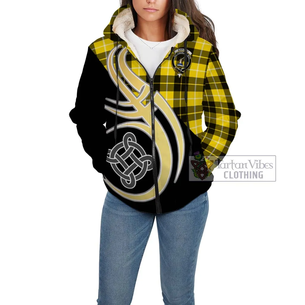 Barclay Dress Modern Tartan Sherpa Hoodie with Family Crest and Celtic Symbol Style