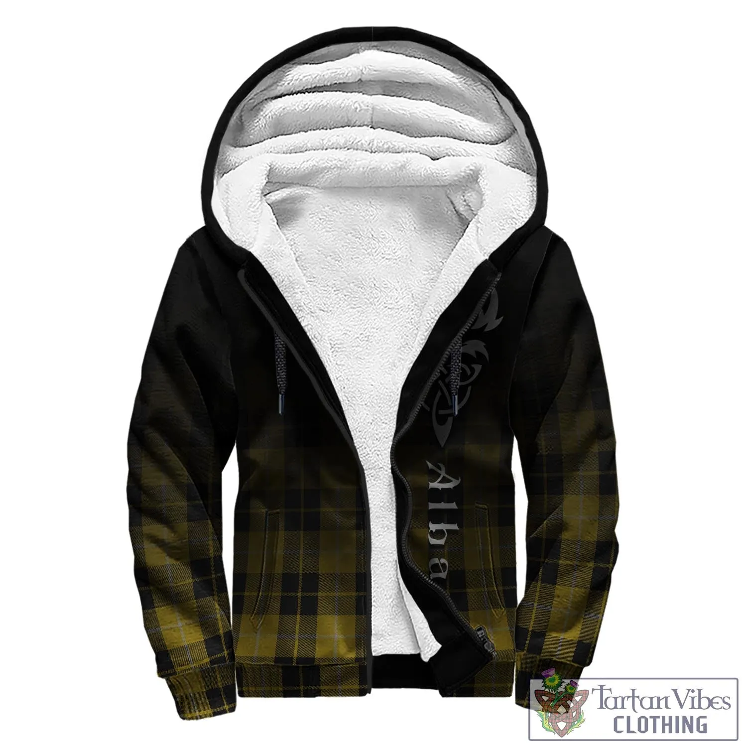 Barclay Dress Tartan Sherpa Hoodie Featuring Alba Gu Brath Family Crest Celtic Inspired