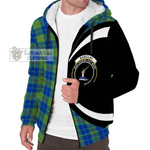 Barclay Hunting Ancient Tartan Sherpa Hoodie with Family Crest Circle Style