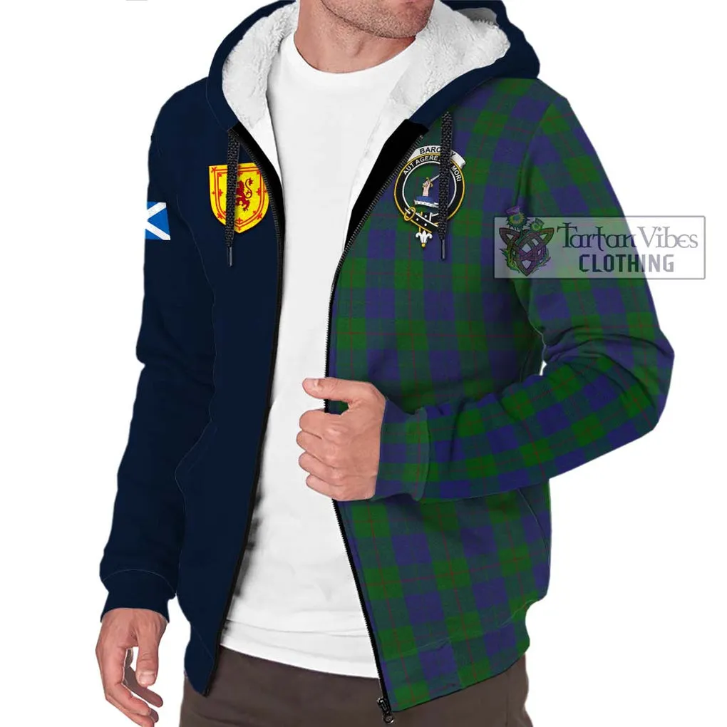 Barclay Tartan Sherpa Hoodie Alba with Scottish Lion Royal Arm Half Style