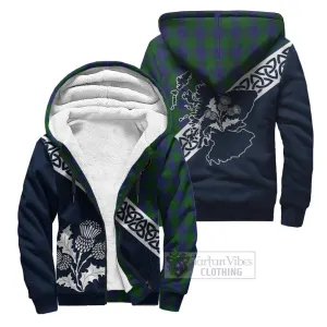 Barclay Tartan Sherpa Hoodie Featuring Thistle and Scotland Map