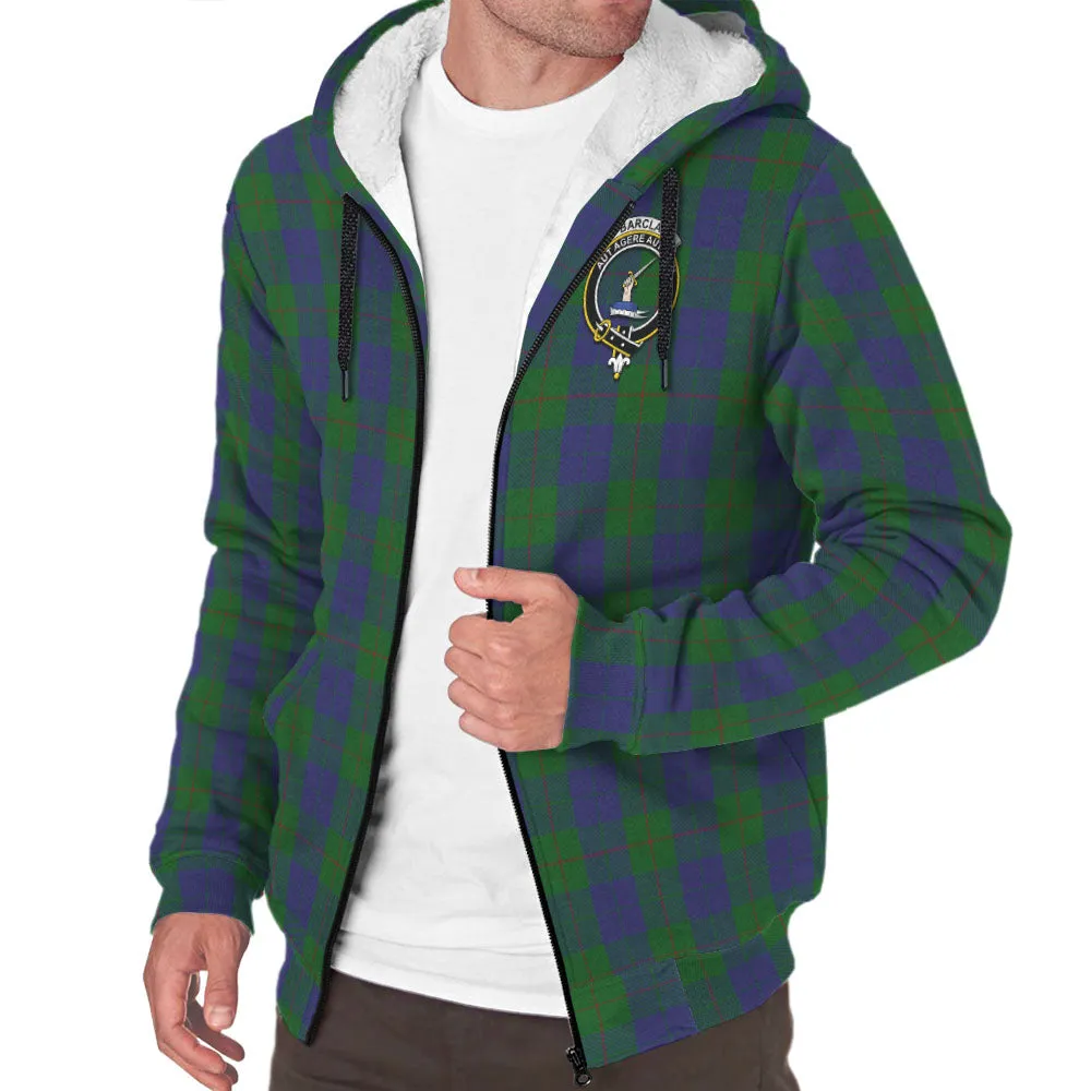 Barclay Tartan Sherpa Hoodie with Family Crest