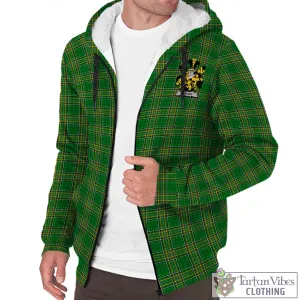 Barker Irish Clan Tartan Sherpa Hoodie with Coat of Arms