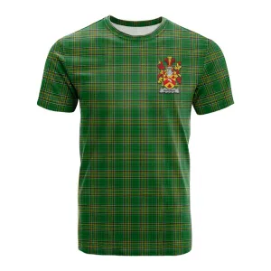 Bateman Irish Clan Tartan Cotton T-shirt with Coat of Arms