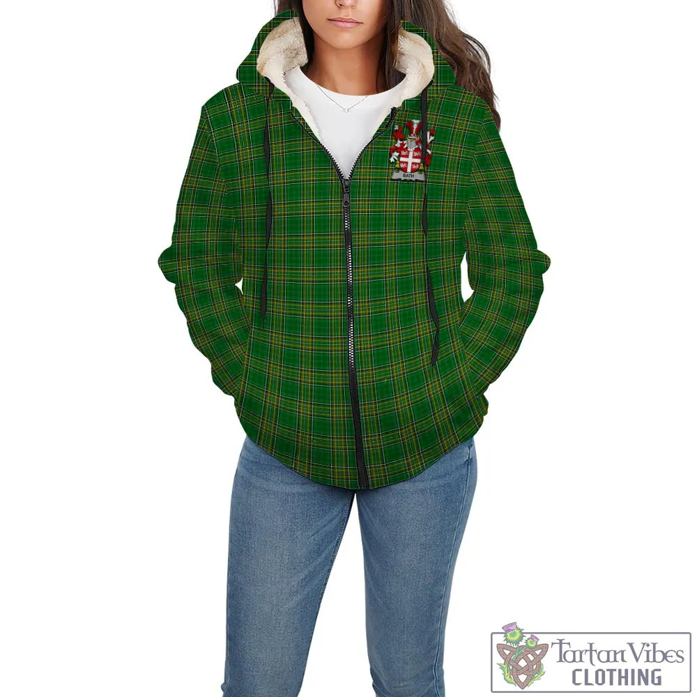 Bath Irish Clan Tartan Sherpa Hoodie with Coat of Arms