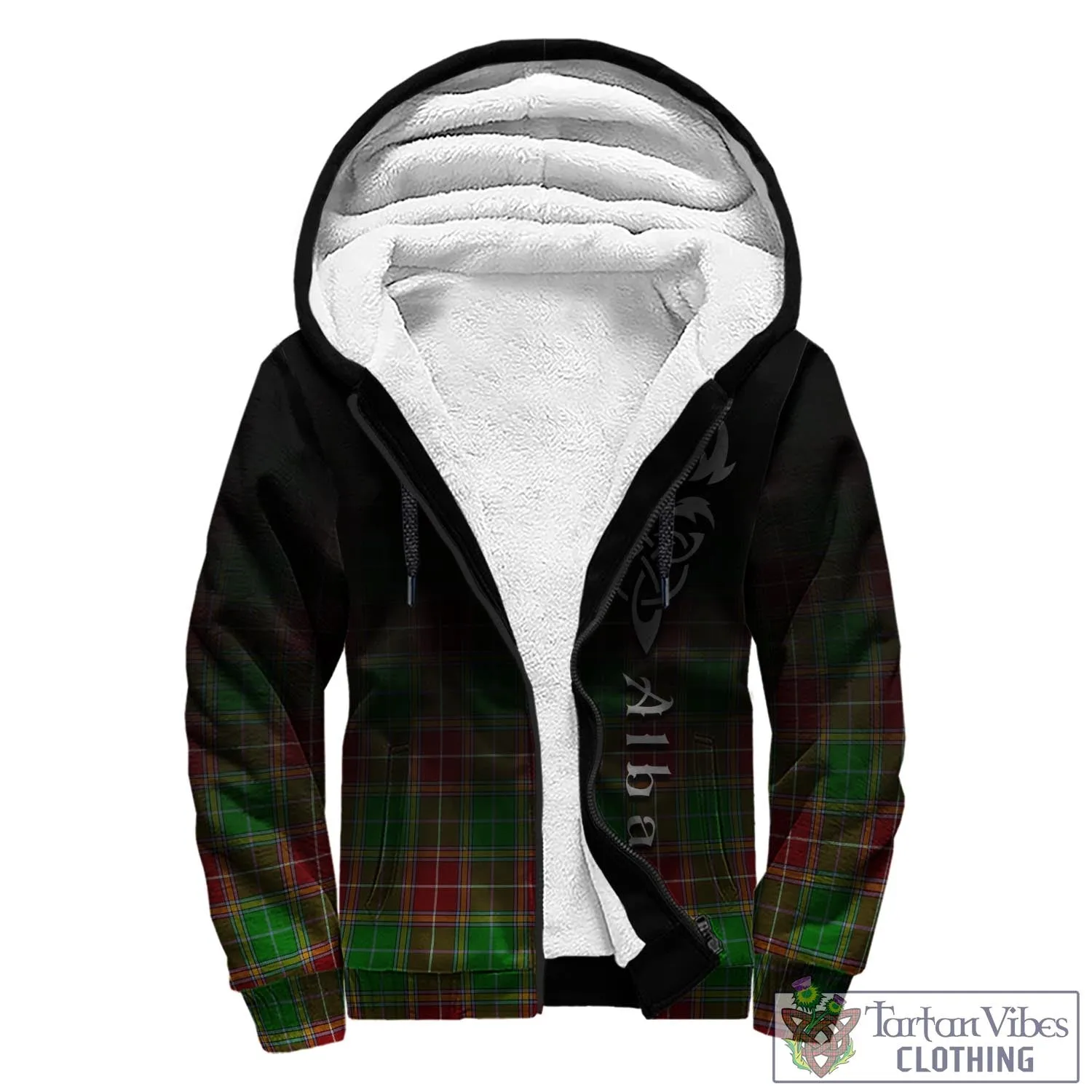 Baxter Modern Tartan Sherpa Hoodie Featuring Alba Gu Brath Family Crest Celtic Inspired