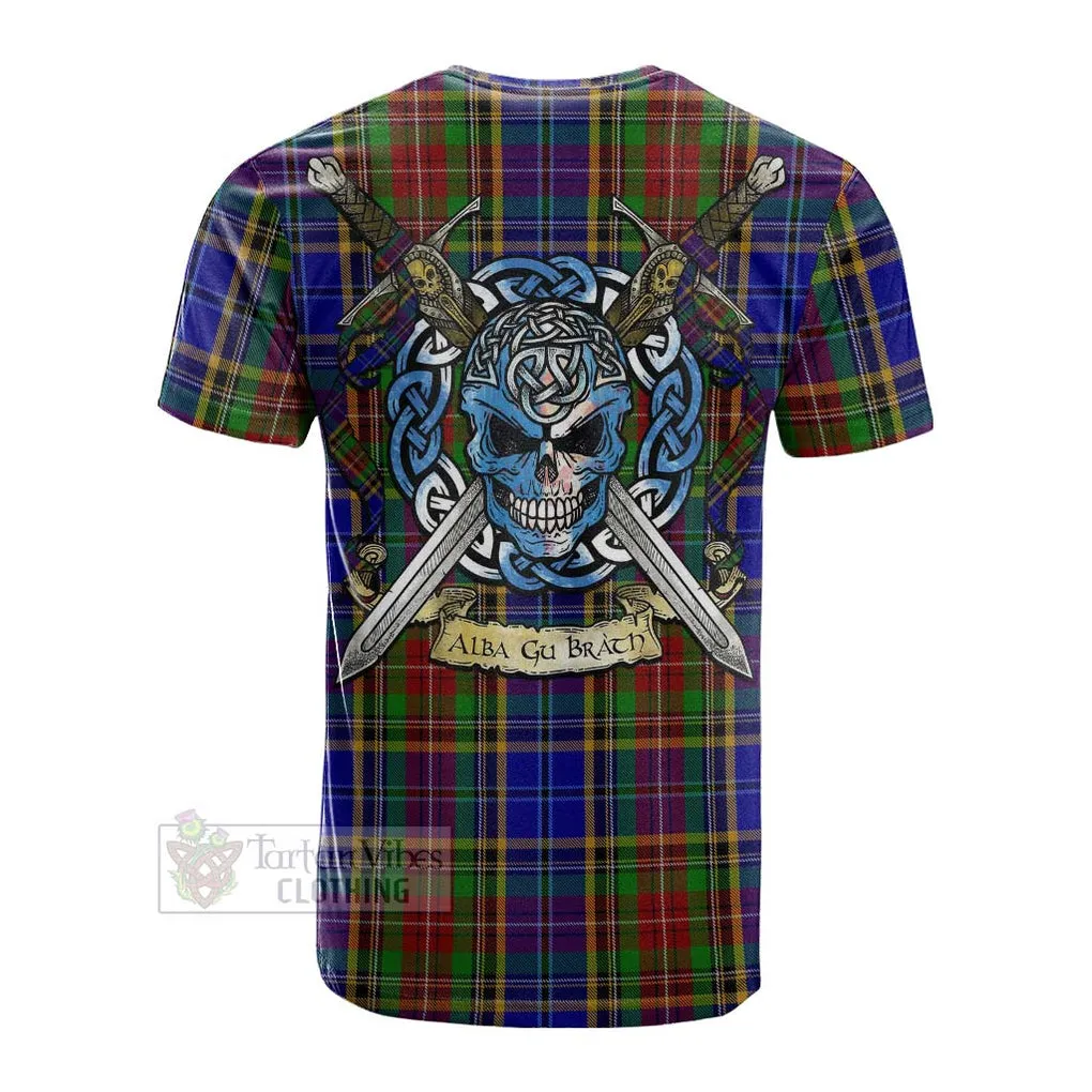 Beattie (Beatty) Tartan Cotton T-shirt with Family Crest Celtic Skull Style