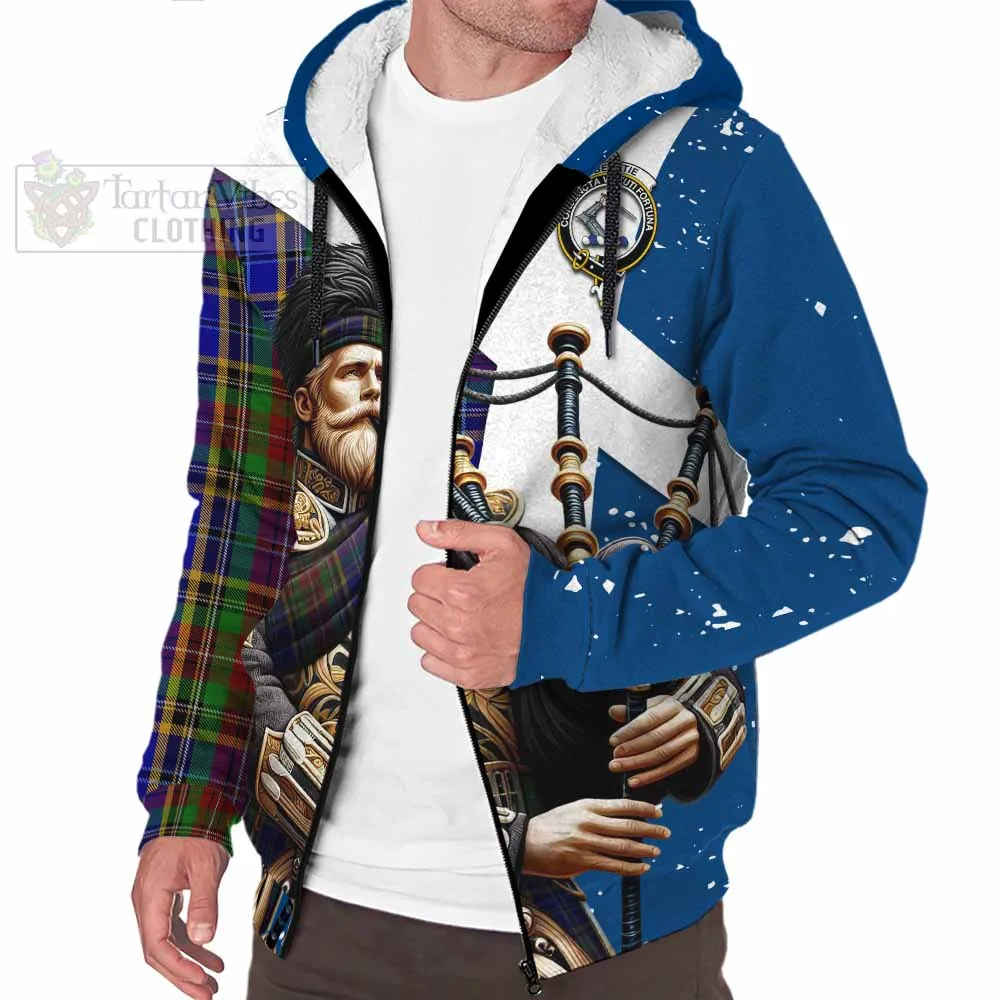 Beattie (Beatty) Tartan Sherpa Hoodie with Family Crest Scottish Bagpiper Vibes