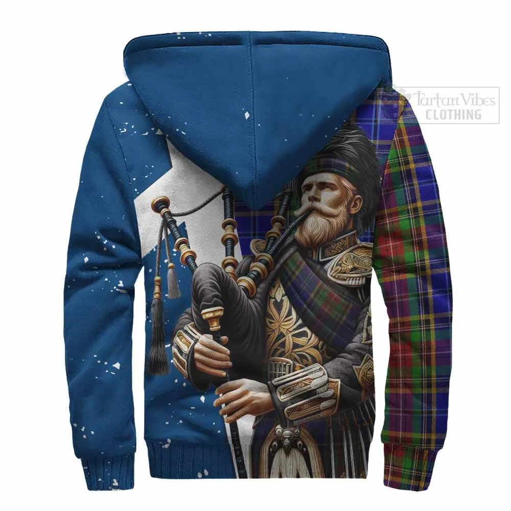 Beattie (Beatty) Tartan Sherpa Hoodie with Family Crest Scottish Bagpiper Vibes