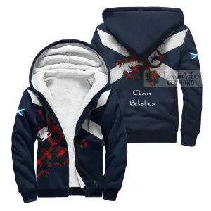 Belshes (Belsches) Tartan Lion Rampant Sherpa Hoodie  Proudly Display Your Heritage with Alba Gu Brath and Clan Name