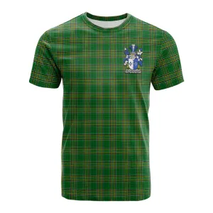 Bermingham Irish Clan Tartan Cotton T-shirt with Coat of Arms