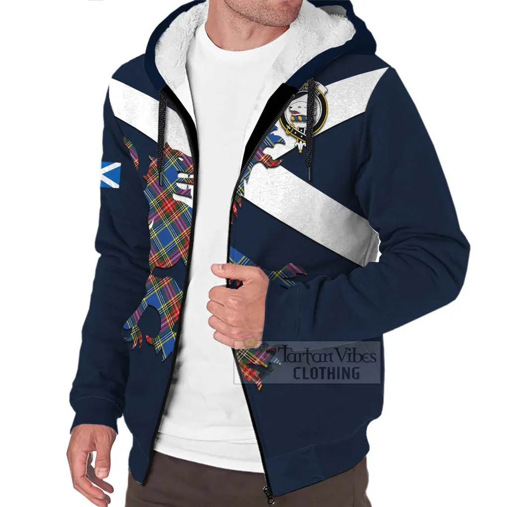 Bethune Tartan Lion Rampant Sherpa Hoodie  Proudly Display Your Heritage with Alba Gu Brath and Clan Name