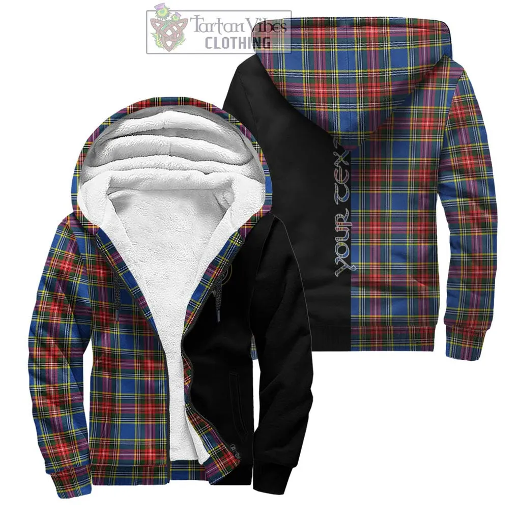 Bethune Tartan Sherpa Hoodie with Family Crest and Half Of Me Style