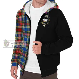 Bethune Tartan Sherpa Hoodie with Family Crest and Half Of Me Style