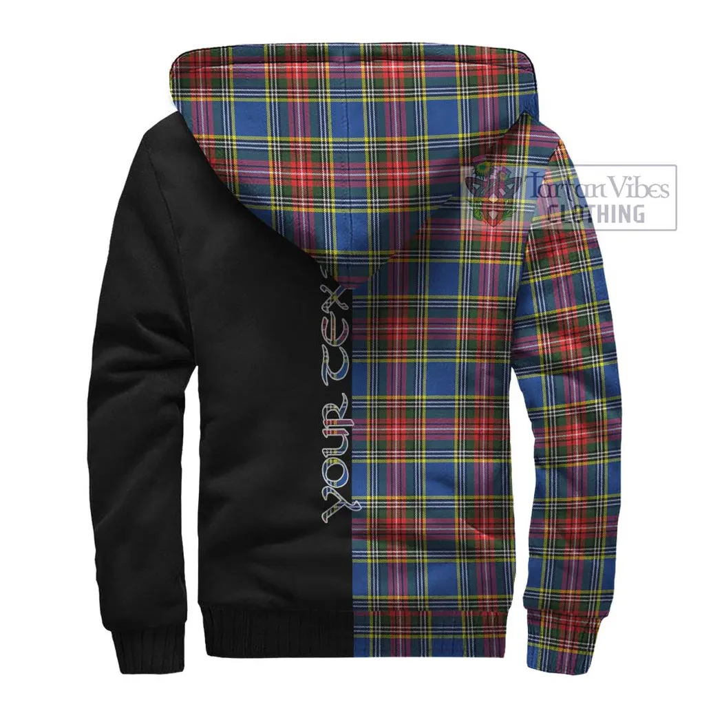 Bethune Tartan Sherpa Hoodie with Family Crest and Half Of Me Style