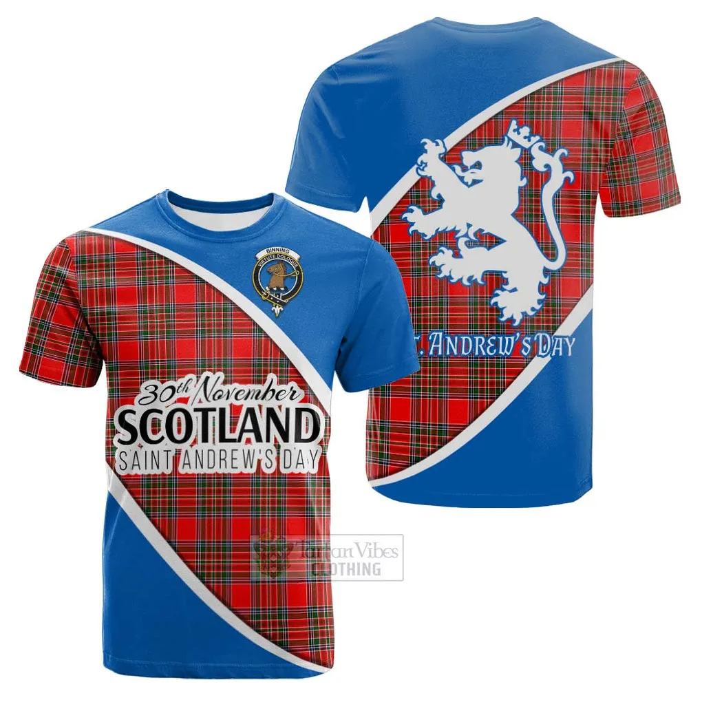 Binning Family Crest Tartan Cotton T-shirt Celebrate Saint Andrew's Day in Style