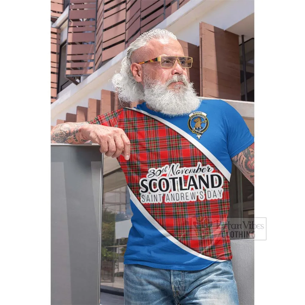 Binning Family Crest Tartan Cotton T-shirt Celebrate Saint Andrew's Day in Style