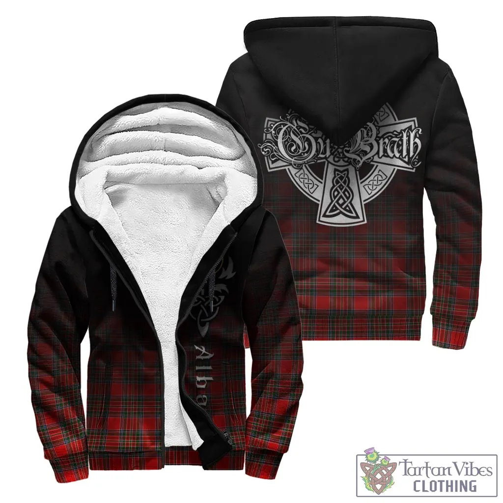 Binning Tartan Sherpa Hoodie Featuring Alba Gu Brath Family Crest Celtic Inspired