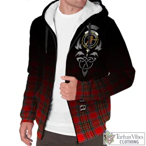 Binning Tartan Sherpa Hoodie Featuring Alba Gu Brath Family Crest Celtic Inspired