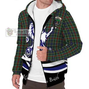 Bisset Tartan Sherpa Hoodie with Alba Gu Brath Regal Lion Emblem