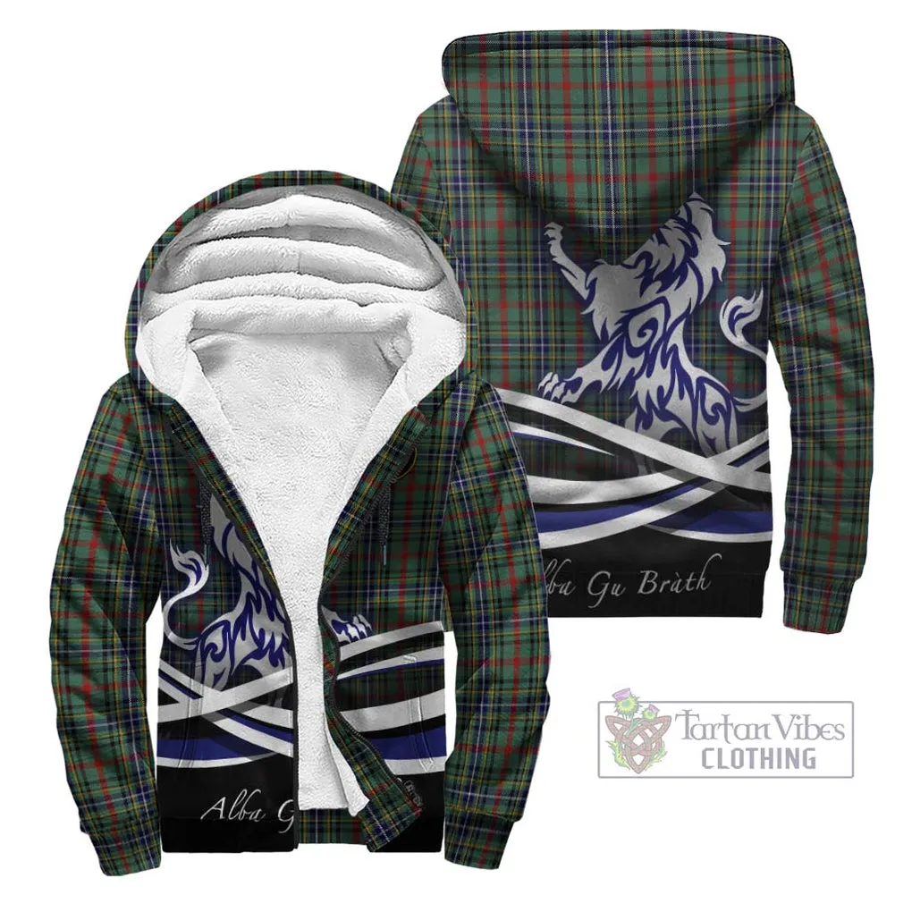 Bisset Tartan Sherpa Hoodie with Alba Gu Brath Regal Lion Emblem