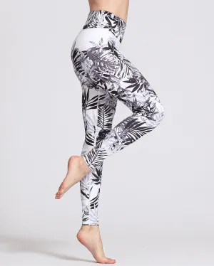 Black & White Tropical Leggings