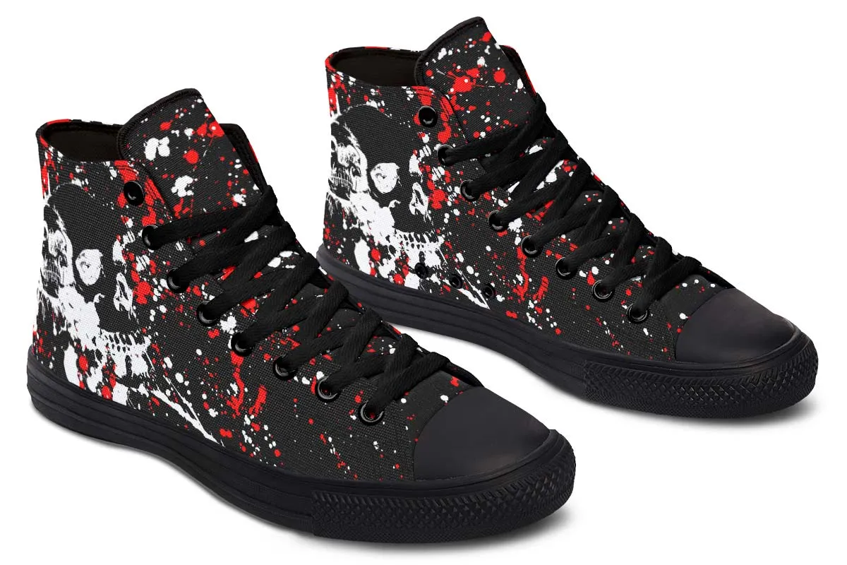 Black And Red Splat Skull