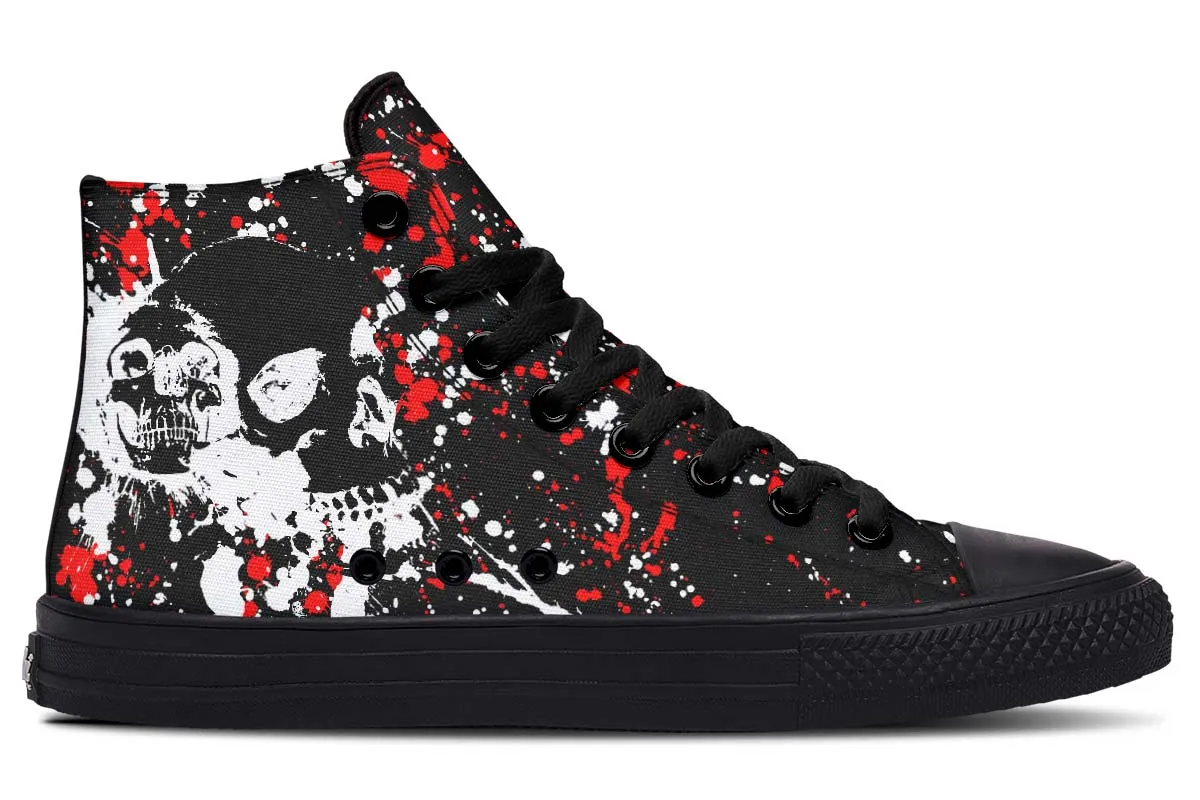 Black And Red Splat Skull