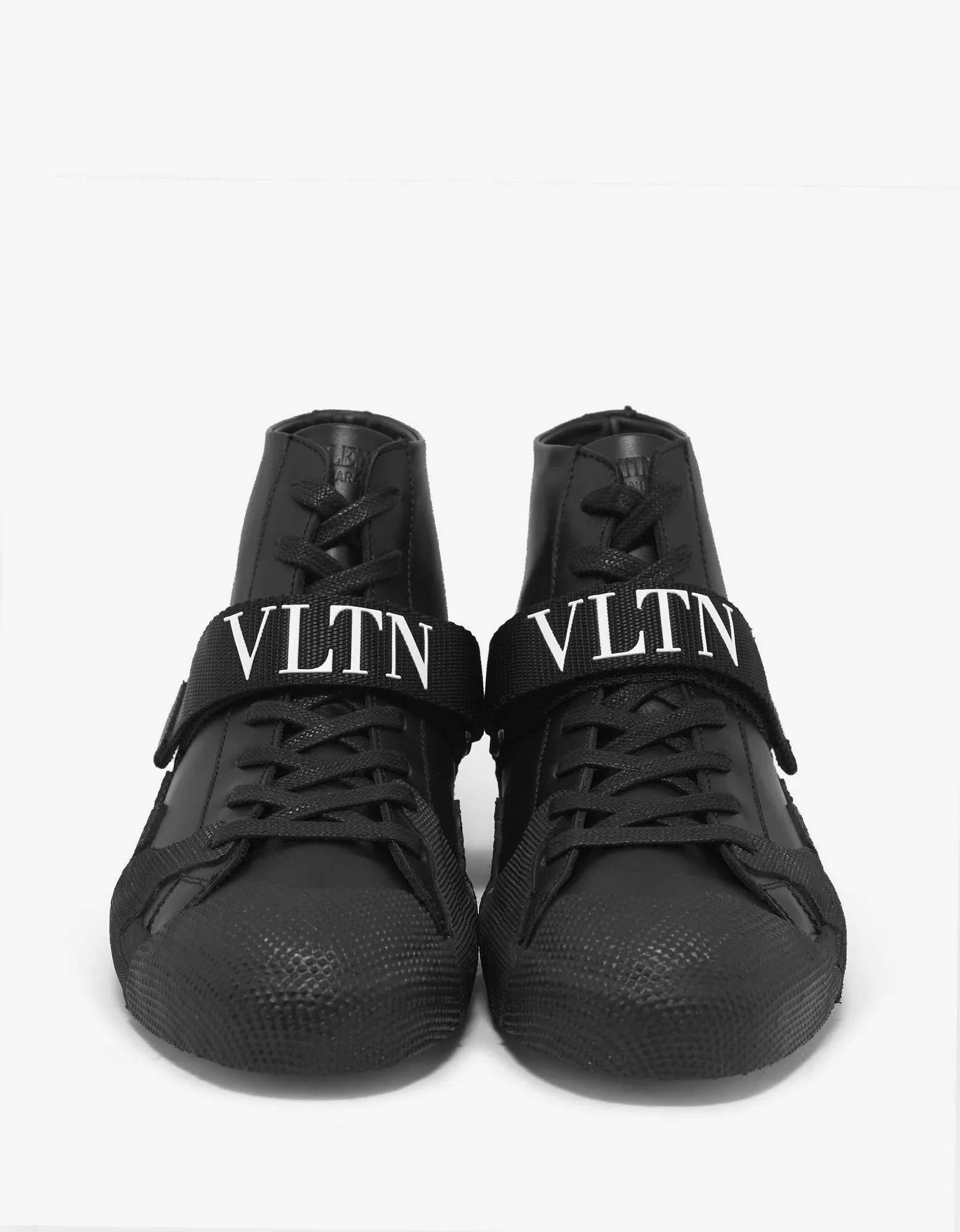 Black VLTN Strap High Top Trainers