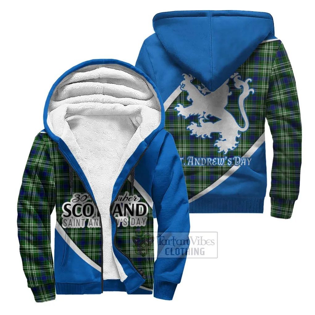 Blackadder Family Crest Tartan Sherpa Hoodie Celebrate Saint Andrew's Day in Style