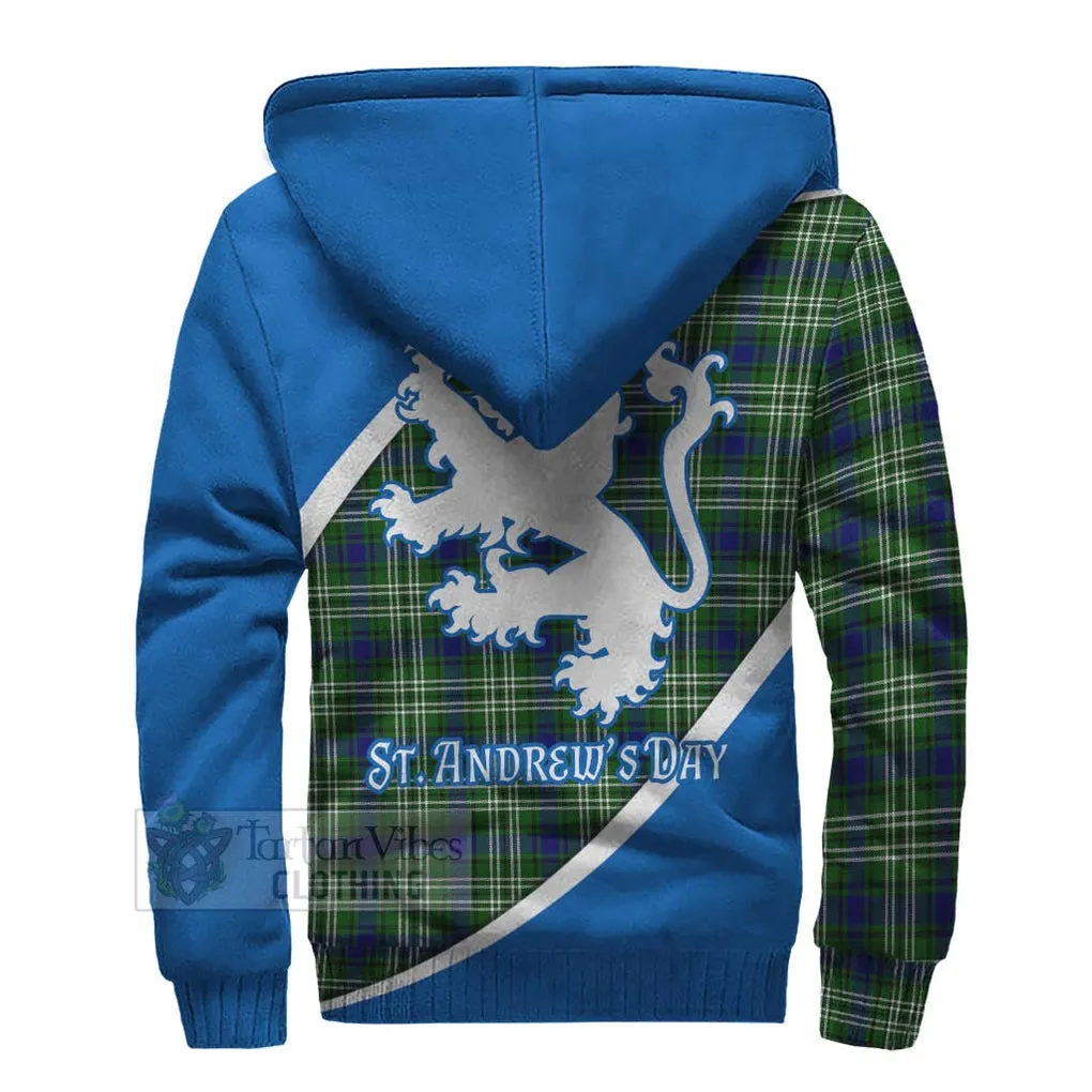 Blackadder Family Crest Tartan Sherpa Hoodie Celebrate Saint Andrew's Day in Style