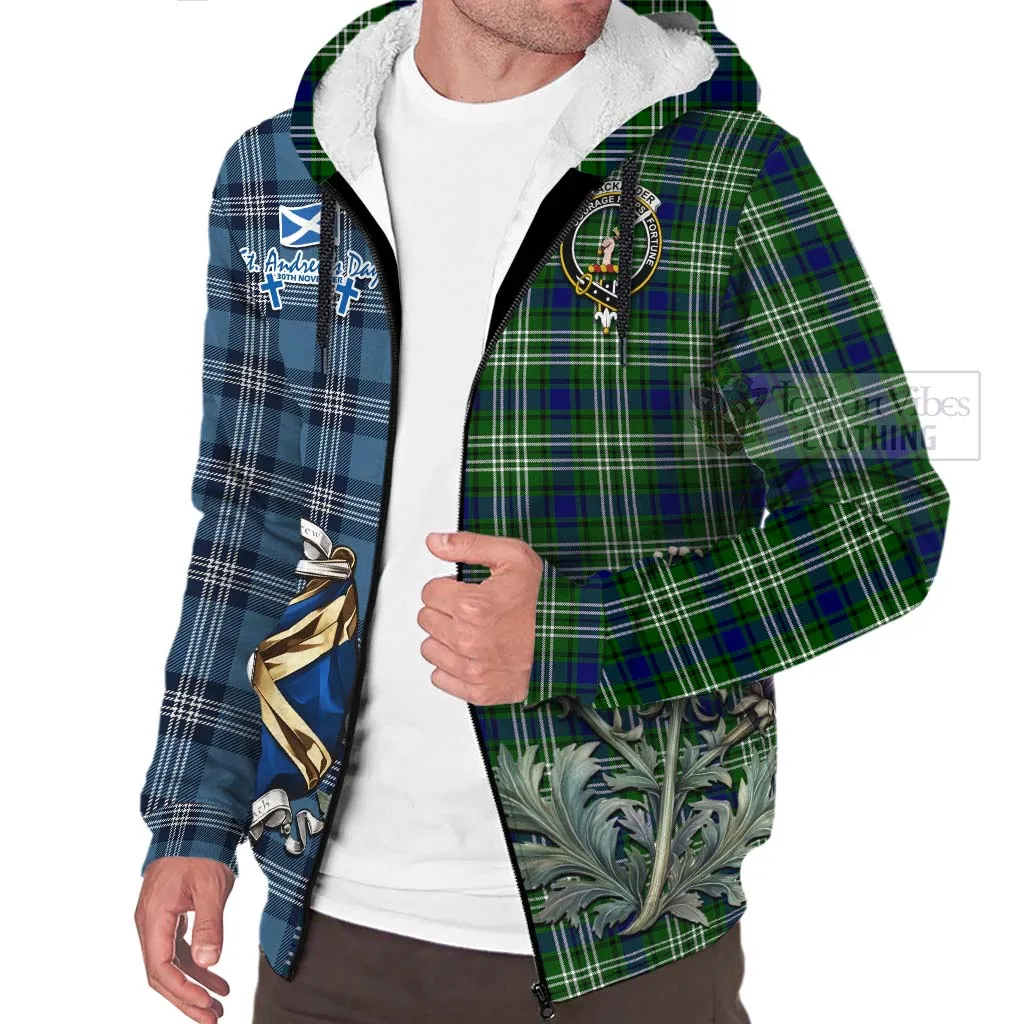 Blackadder Tartan Sherpa Hoodie Happy St. Andrew's Day Half Tartan Style