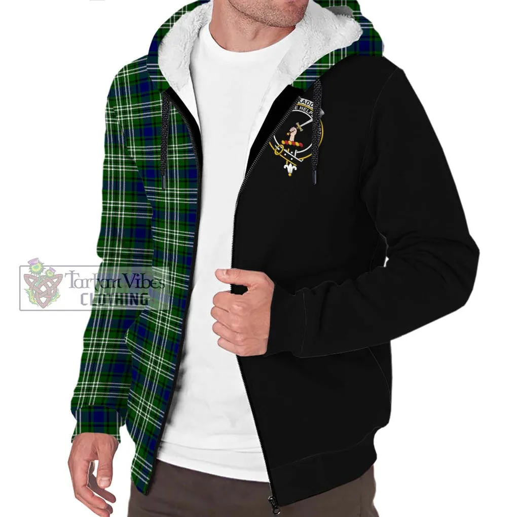 Blackadder Tartan Sherpa Hoodie with Family Crest and Half Of Me Style