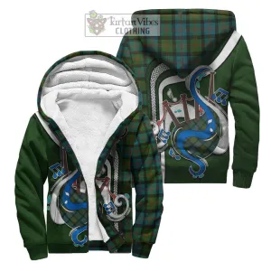 Blair Ancient Tartan Sherpa Hoodie with Epic Bagpipe Style