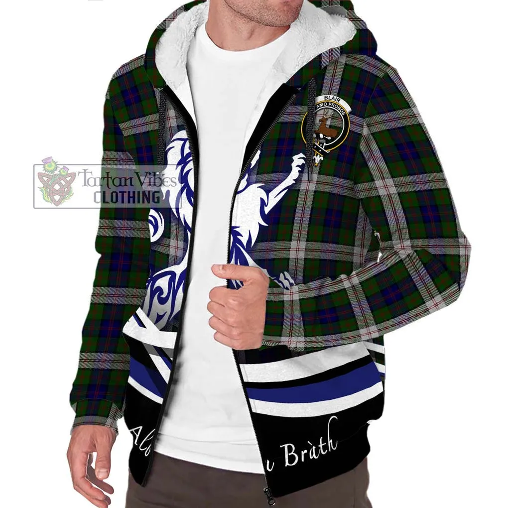 Blair Dress Tartan Sherpa Hoodie with Alba Gu Brath Regal Lion Emblem