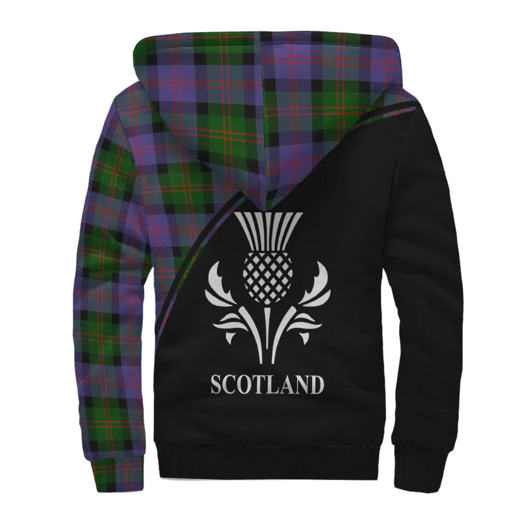 Blair Modern Tartan Sherpa Hoodie with Family Crest Curve Style