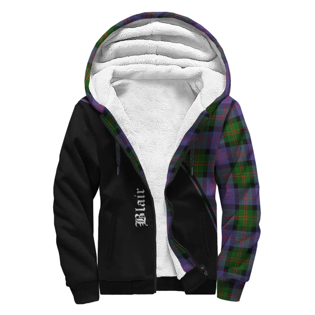 Blair Modern Tartan Sherpa Hoodie with Family Crest Curve Style