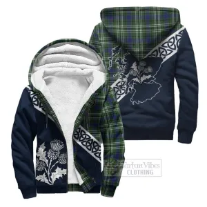 Blyth Tartan Sherpa Hoodie Featuring Thistle and Scotland Map