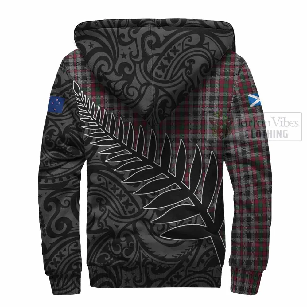 Borthwick Crest Tartan Sherpa Hoodie with New Zealand Silver Fern Half Style