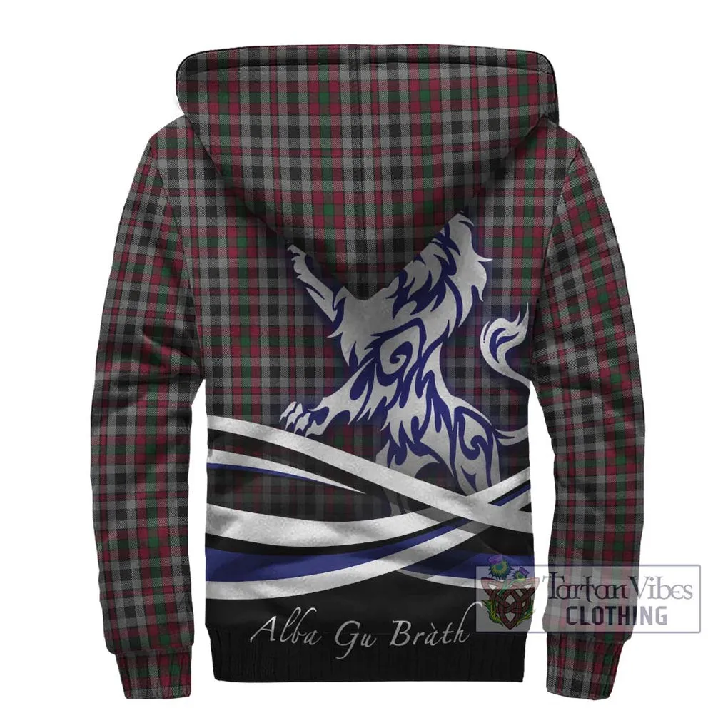 Borthwick Tartan Sherpa Hoodie with Alba Gu Brath Regal Lion Emblem