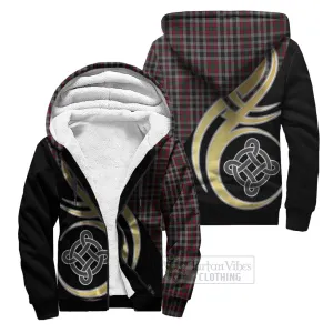 Borthwick Tartan Sherpa Hoodie with Family Crest and Celtic Symbol Style